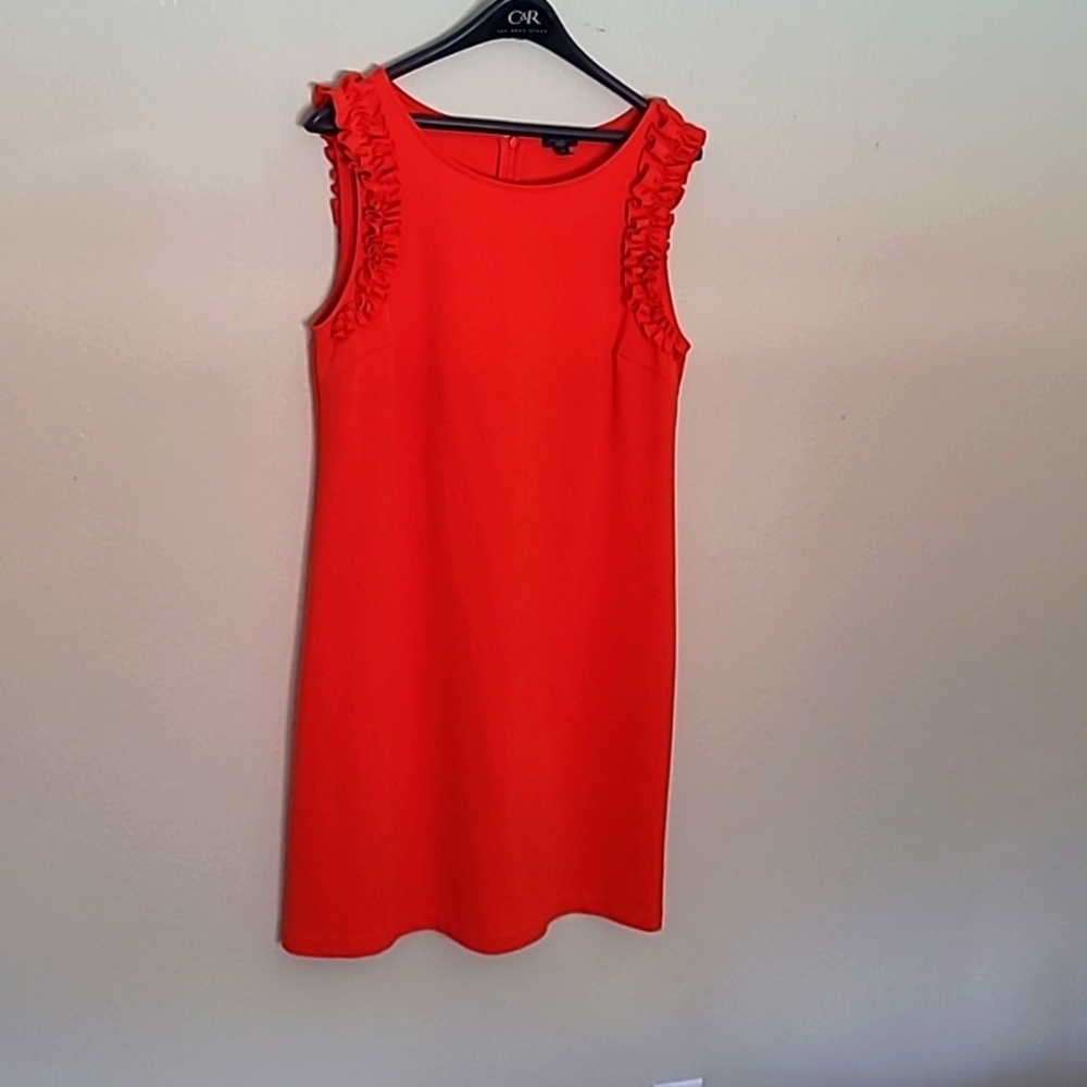 Ann Taylor A-line dress with ruffled short sleeves